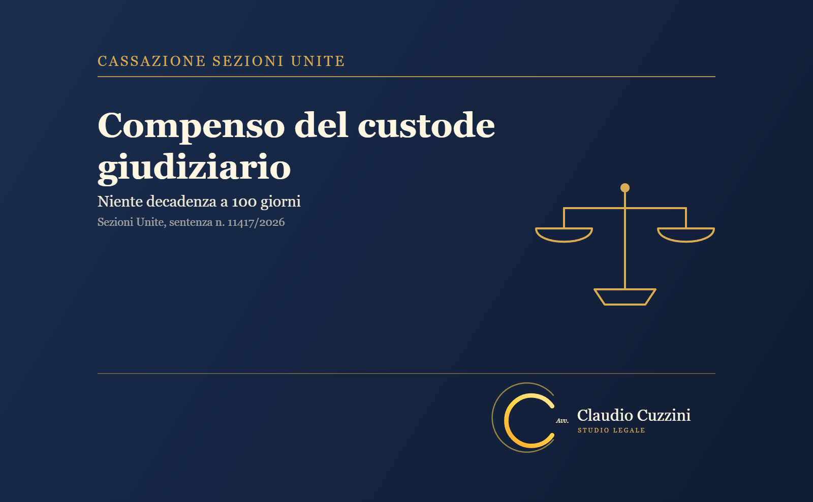 Compenso del custode giudiziario: niente decadenza a 100 giorni