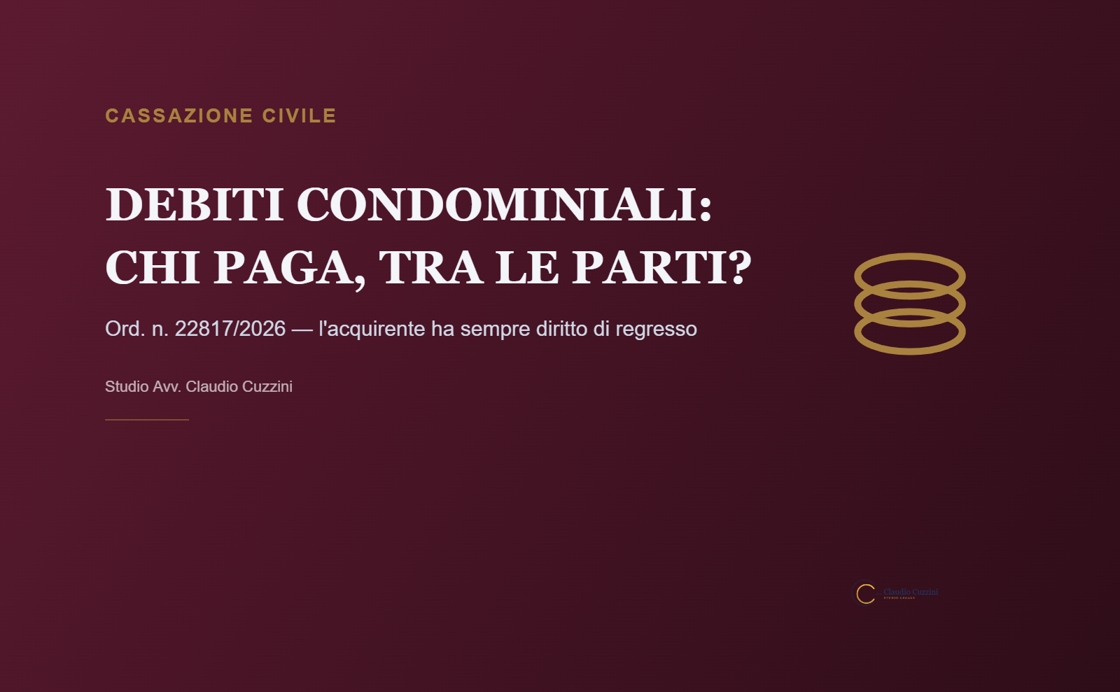 Spese condominiali acquirente venditore - Cassazione ord. 22817/2026