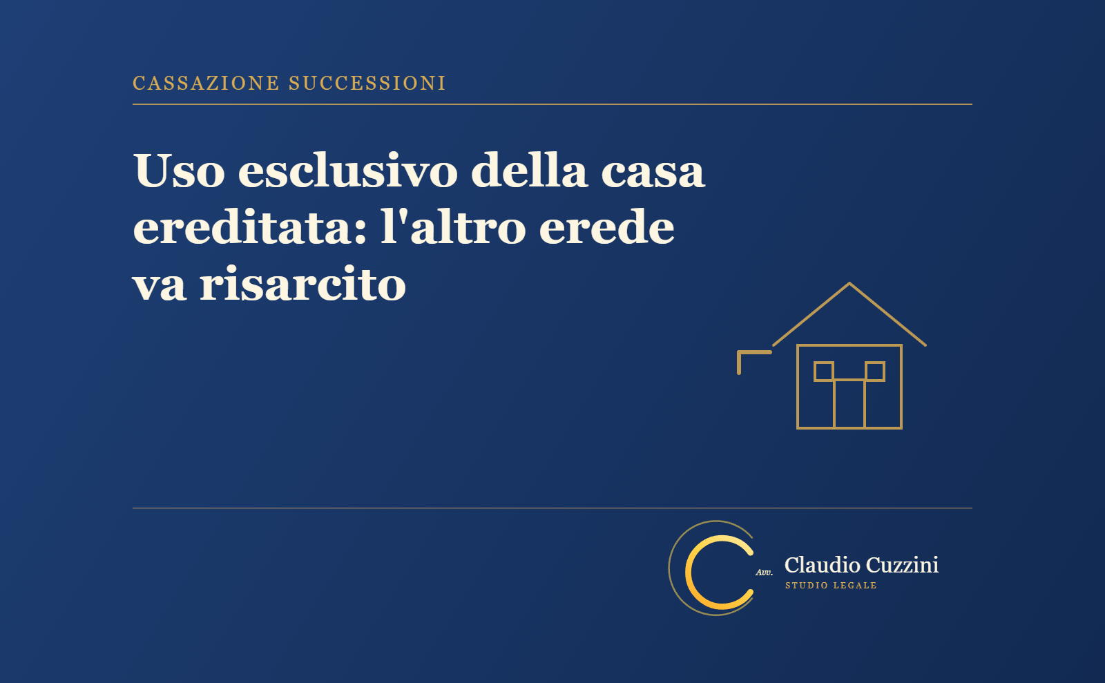 Uso esclusivo immobile comune: la Cassazione conferma il diritto all'indennita per l'erede escluso
