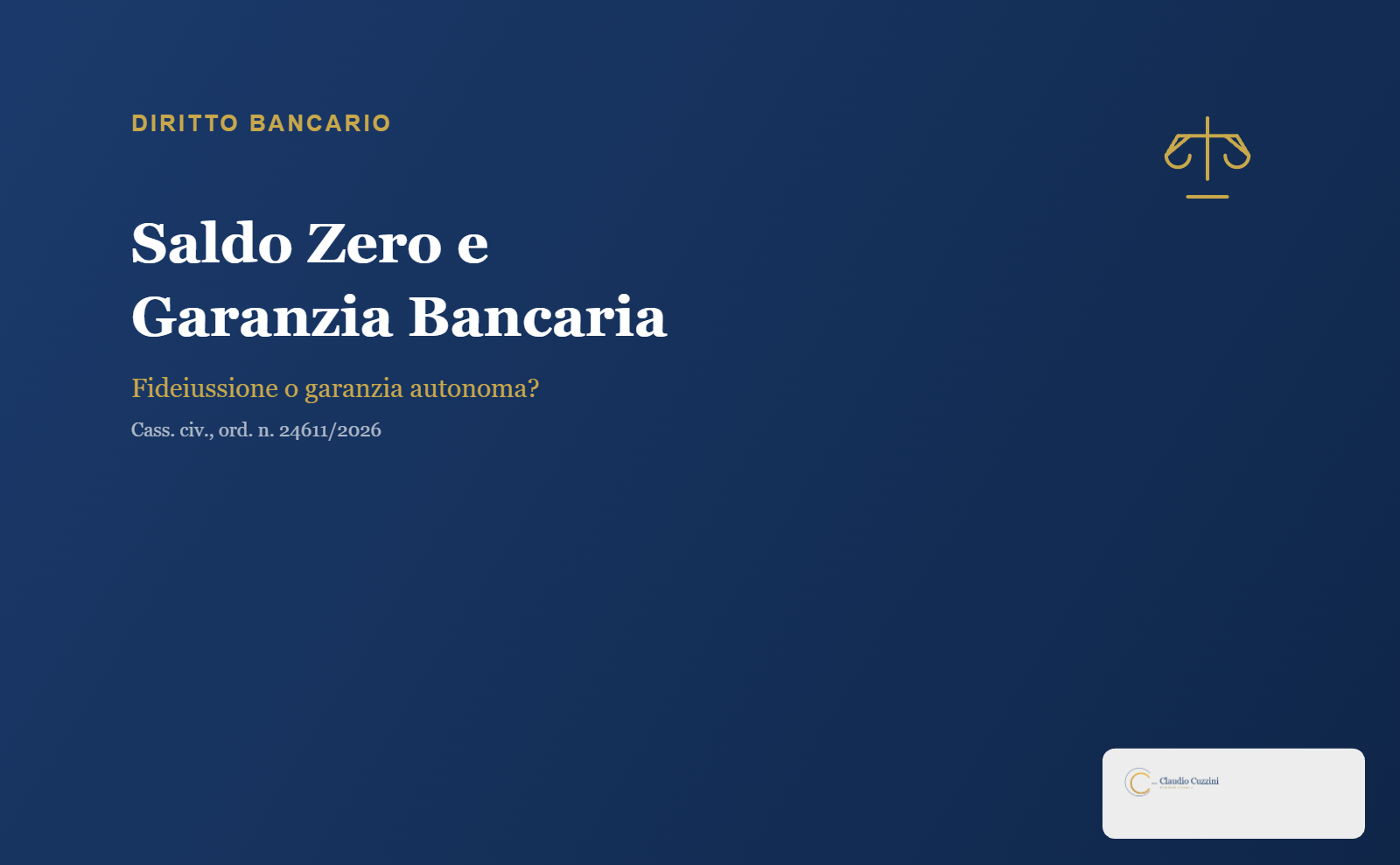 Saldo zero in conto corrente e garanzia bancaria: fideiussione o garanzia autonoma