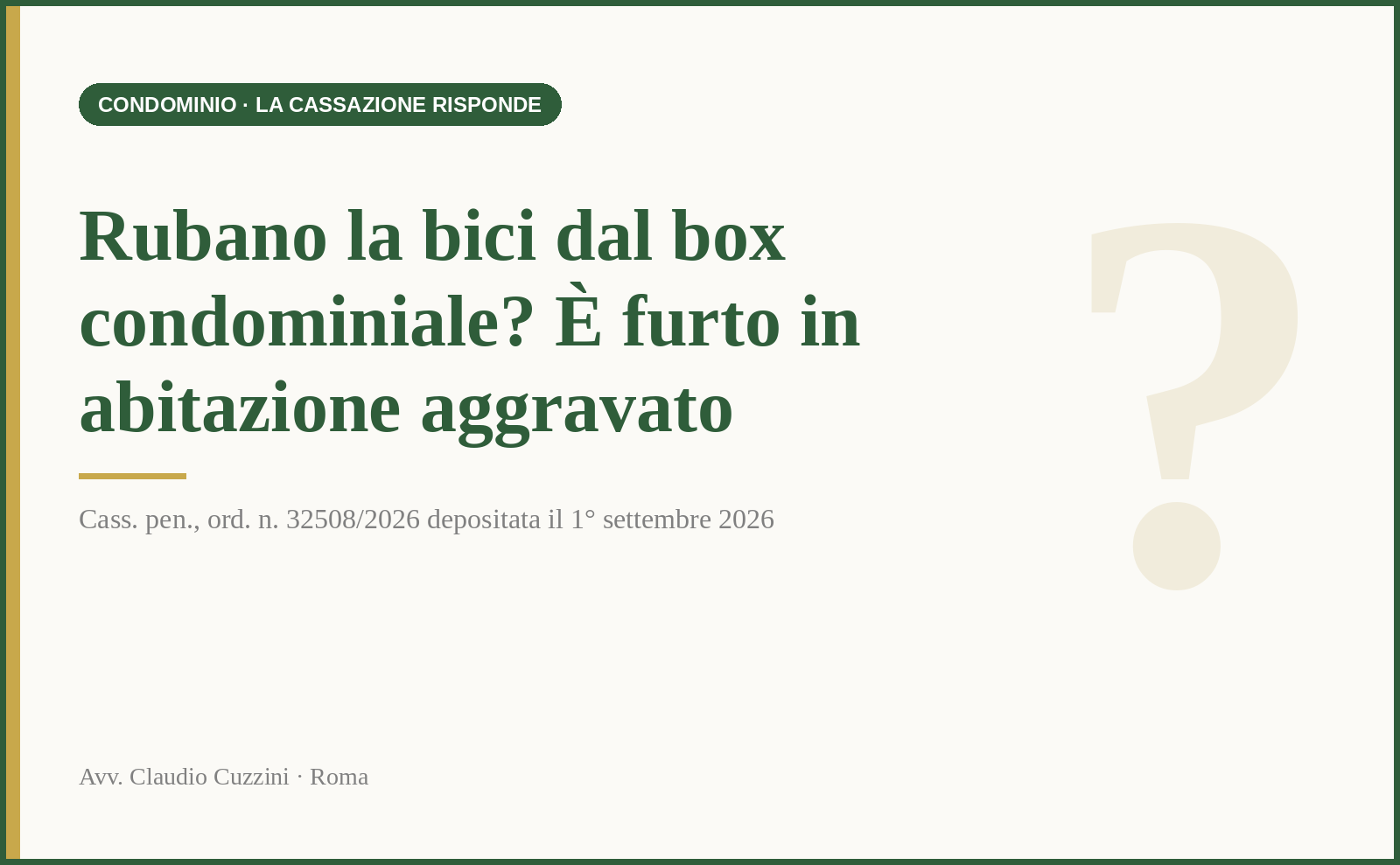 Furto bicicletta box condominiale furto in abitazione aggravato