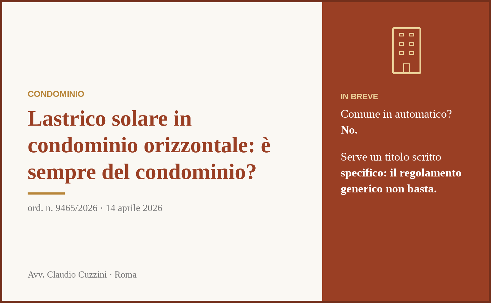 Lastrico solare condominio orizzontale - proprietà del tetto